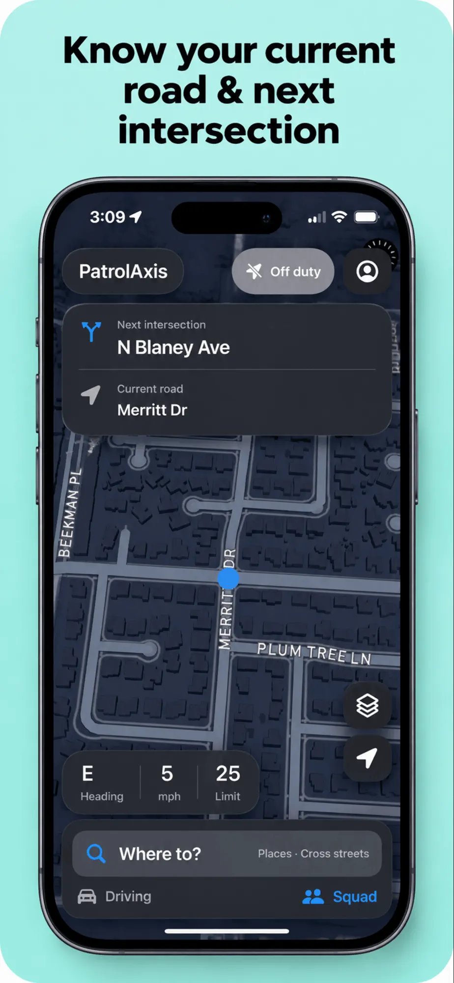 Official PatrolAxis road and cross-street screenshot